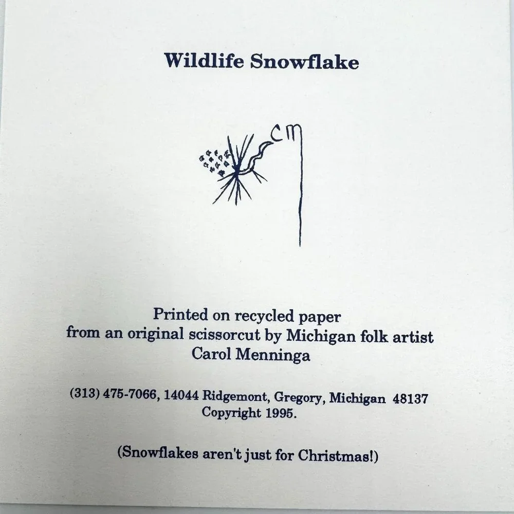 Carol Menninga 8 Blank Greeting Card Set Rabbit Squirrel Frog Heron Snowflake